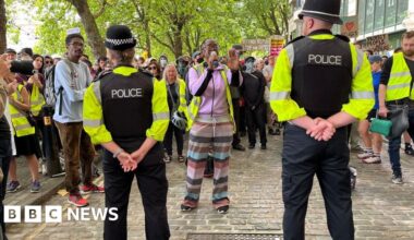 Two groups clash on immigration outside Bristol hotel