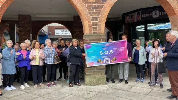Demonstrators outside Dovecot MAC