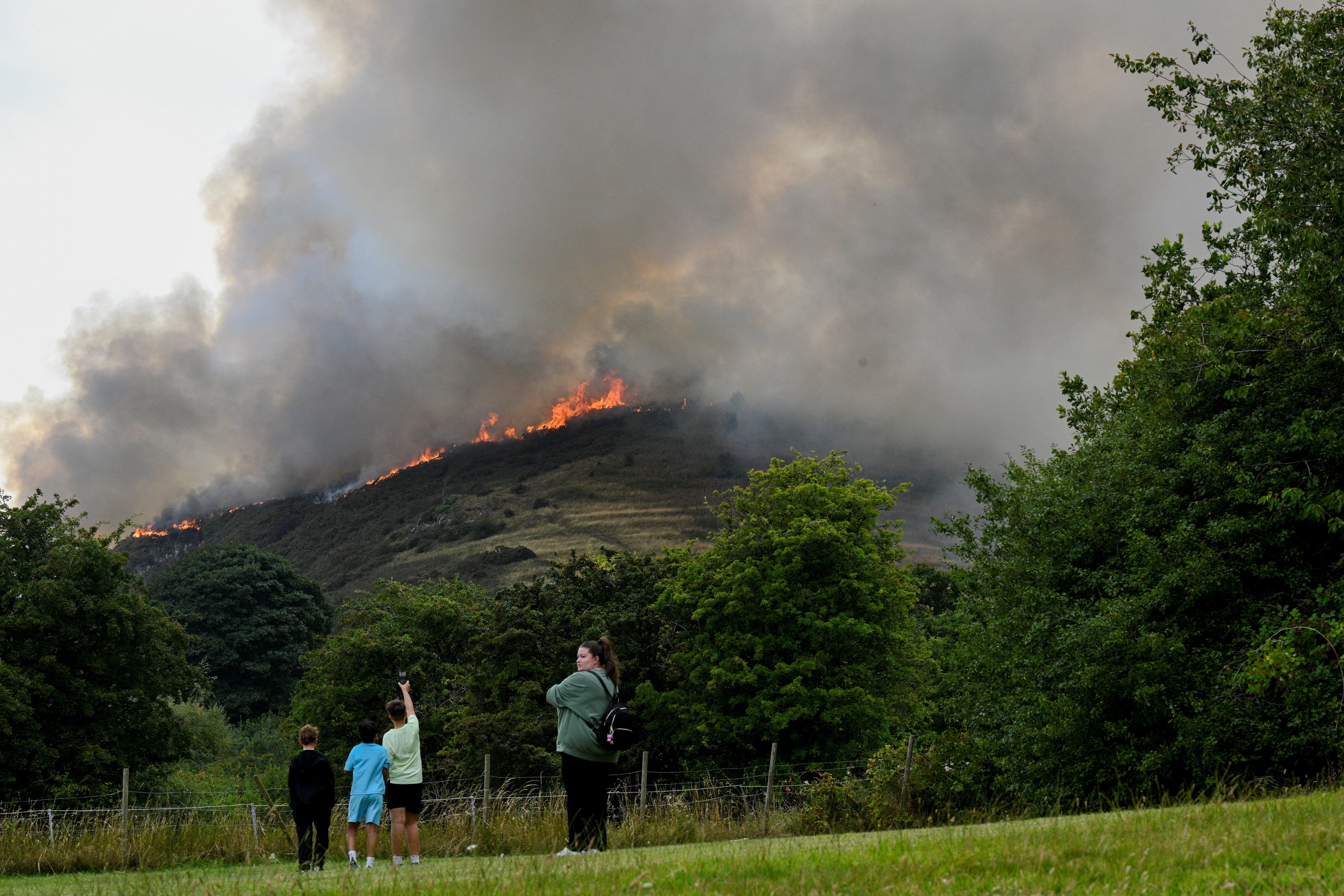 People watch the blaze rage in Edinburgh