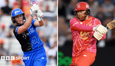 Split graphic of London Spirit's Grace Harris and Welsh Fire's Jonny Bairstow