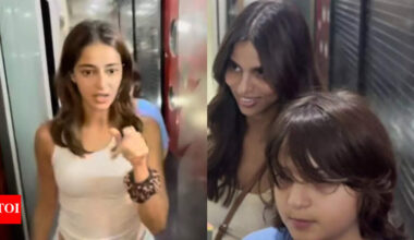 Besties Ananya Panday and Suhana Khan step out for a fun Sunday; enjoy movie night with AbRam Khan: WATCH | Hindi Movie News