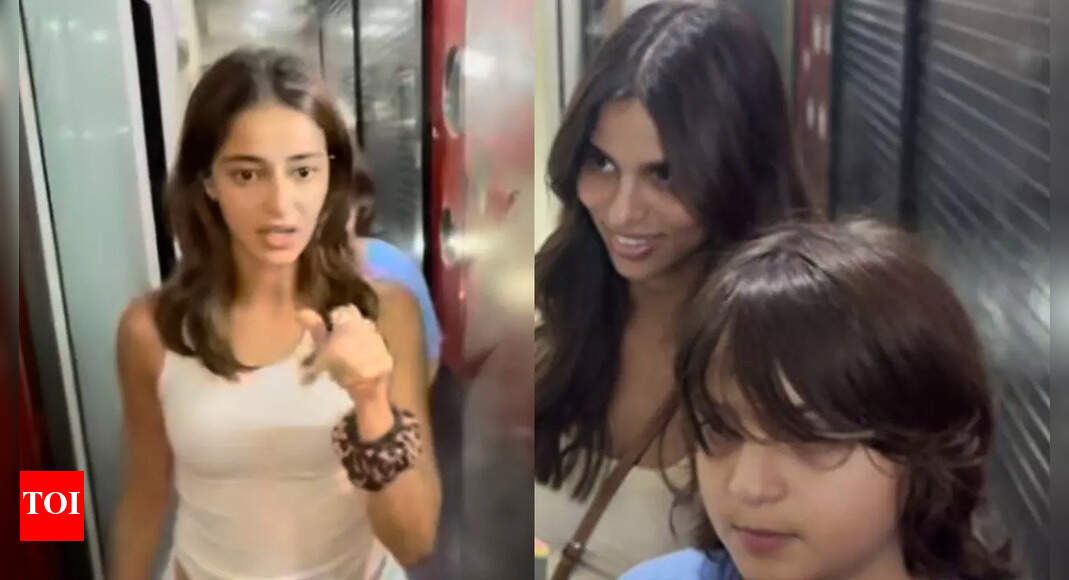 Besties Ananya Panday and Suhana Khan step out for a fun Sunday; enjoy movie night with AbRam Khan: WATCH | Hindi Movie News