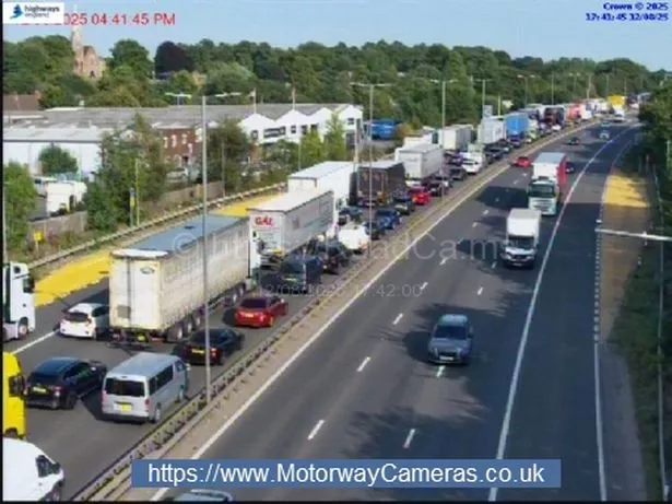 Gridlock traffic on the M6 southbound tonight