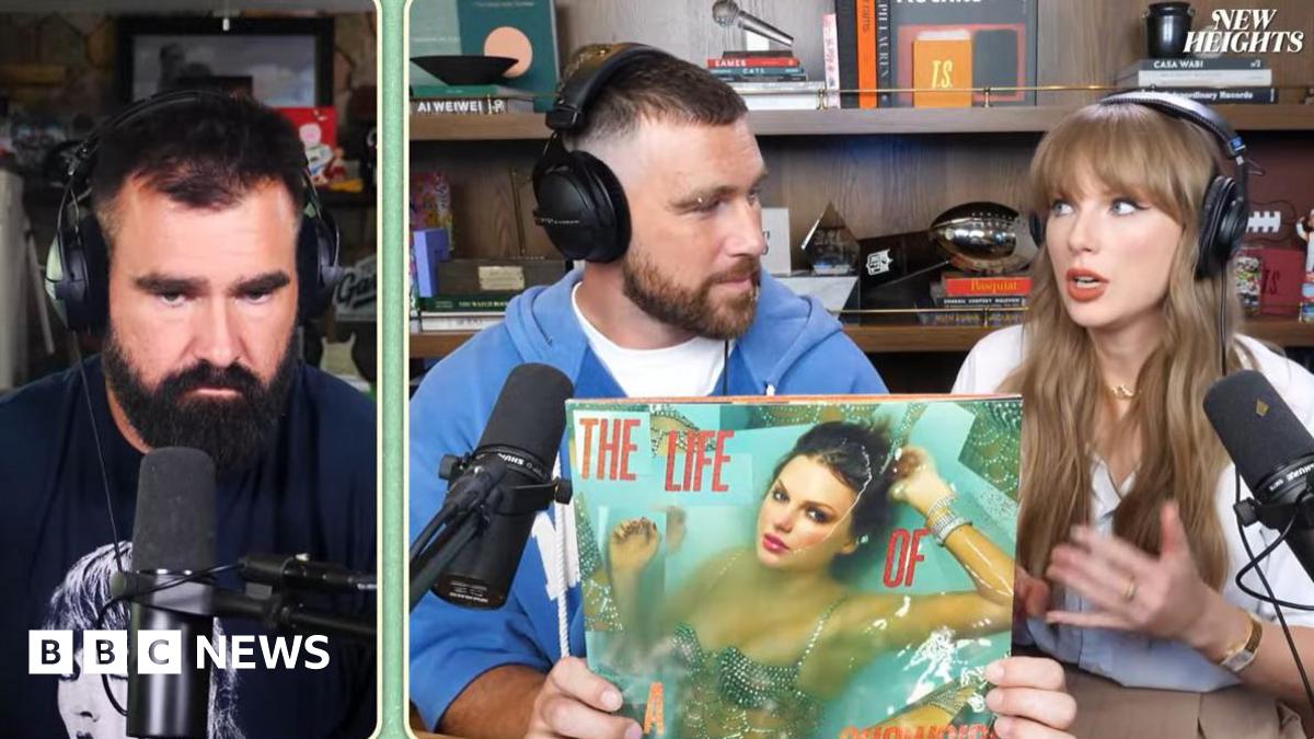 Taylor Swift debuts her new album and the cover on the New Heights podcast