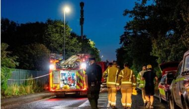 Glen Road: Emergency services attending reports of 5G mast on fire in Belfast