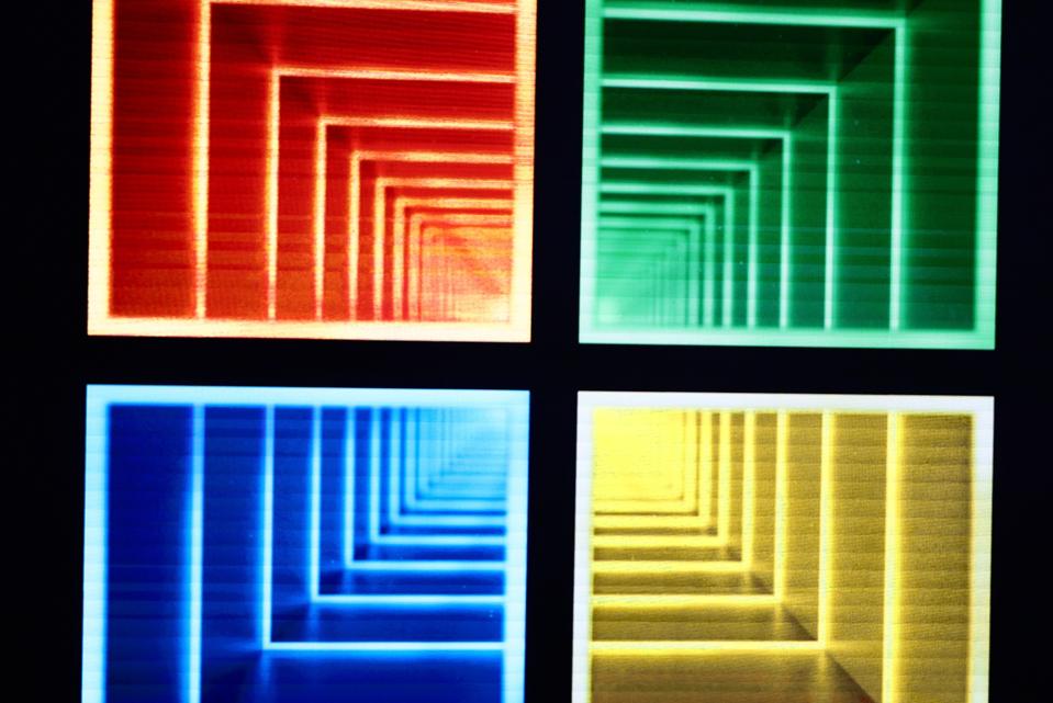 Windows logo in lights.