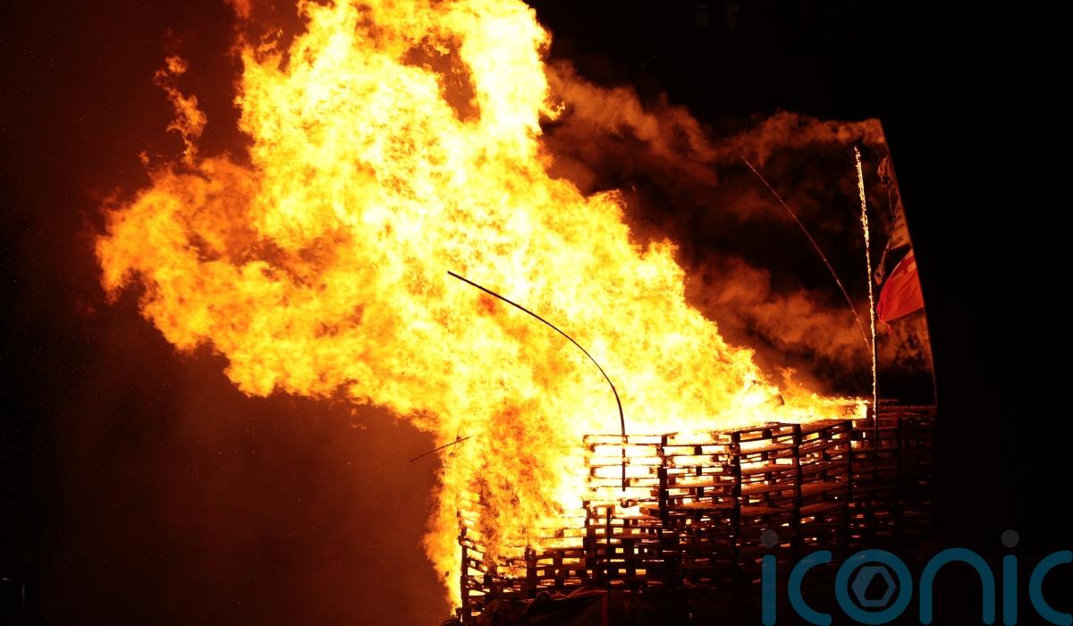Poppy wreaths and flags burned on Londonderry bonfire