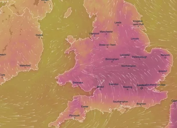 Temperature map for August 12