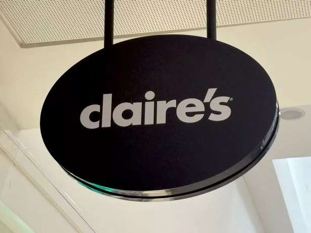 A general view of a sign above a Claire's Accessories shop