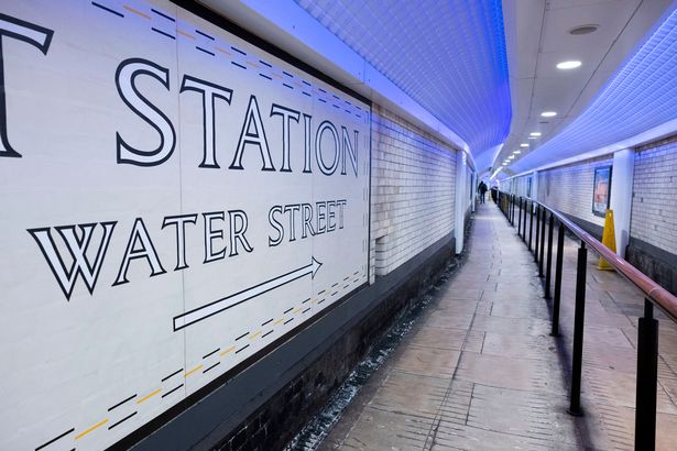The Water Street pedestrian tunnel leading to James Street Station