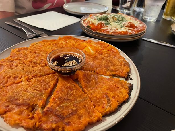 The kimchi-jeon pancake