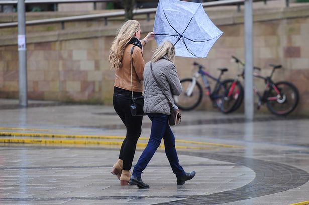 Generic windy weather stock picture, taken at MediaCityUK, United Kingdom.  8 February 2018
