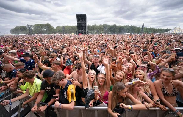 Revelers during the Leeds Festival 2022 at Bramham Park in Leeds
