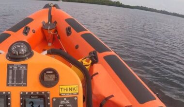 Lifeboat rescues four people after large vessel grounds in Lough Erne