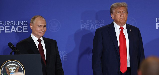 Mandatory Credit: Photo by APAImages/Shutterstock (15444311b) US President Donald Trump and his Russian counterpart, Vladimir Putin, hold a joint press conference after their critical talks in Alaska Friday, aimed at bringing an end to the Kremlin's over-three-year war on Ukraine in Anchorage, Alaska, United States on August 15, 2025. Photo by President of Russia Office\\ apaimages. US President Donald Trump and his Russian counterpart, Vladimir Putin, hold a joint press conference, Alaska, United States of America - 16 Aug 2025