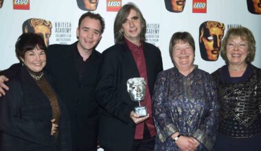 Some of the original Grange Hill cast collecting a BAFTA special award in 2001. Pic: Shutterstock