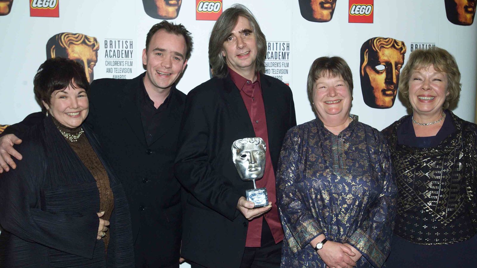 Some of the original Grange Hill cast collecting a BAFTA special award in 2001. Pic: Shutterstock