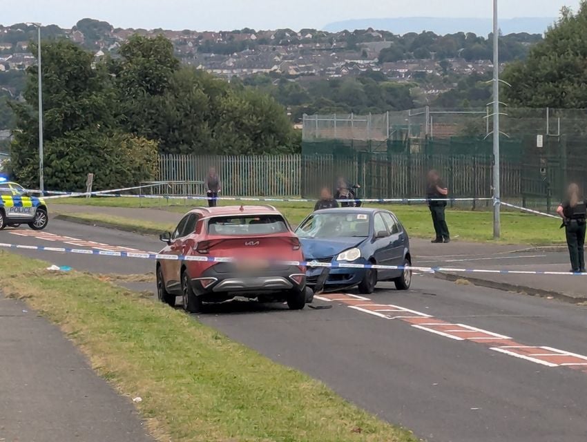 Crash involving scrambler and two cars in Derry.