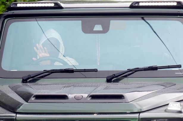 Liverpool target Alexander Isak arriving at Newcastle's training ground.