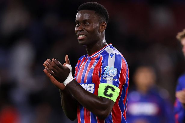 Marc Guehi clapping the Crystal Palace fans