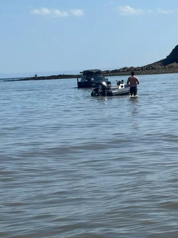 Beachgoers were baffled by the unusual sight