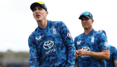 Harry Brook leads England out in an ODI