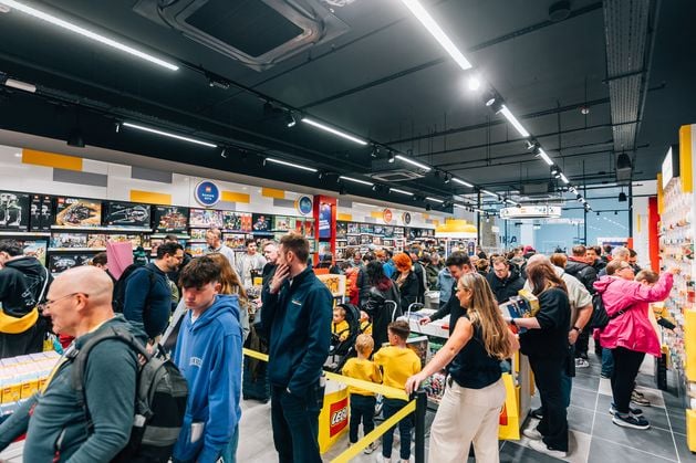 Fans queue through the night as Belfast's new Lego store opens in Victoria Square