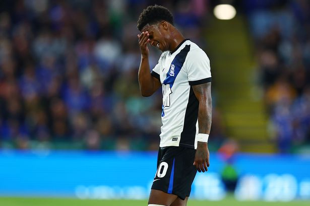 Demarai Gray of Birmingham City looks dejected
