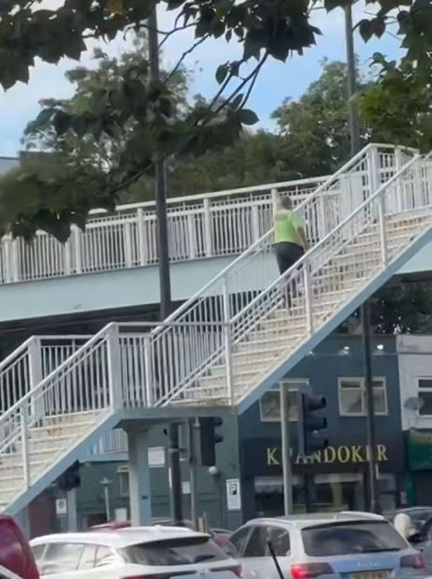 Pablo removed a flag from a footbridge in south Manchester