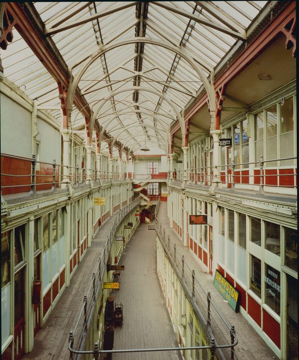Interior of Lancaster Arcade, Manchester, 1969