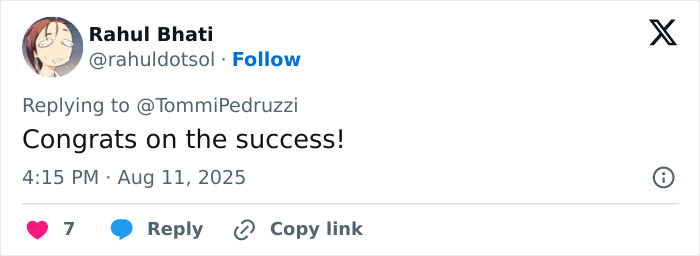 Screenshot of a tweet congratulating a 27YO entrepreneur who uses AI to publish books and earns $3M.