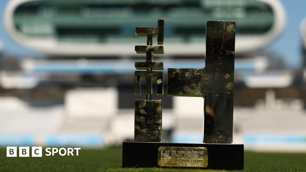 The Hundred trophy on the outfield at Lord's