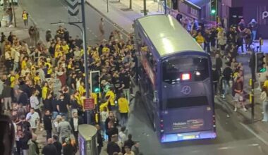 Football fans shut down Prince of Wales Road in Norwich