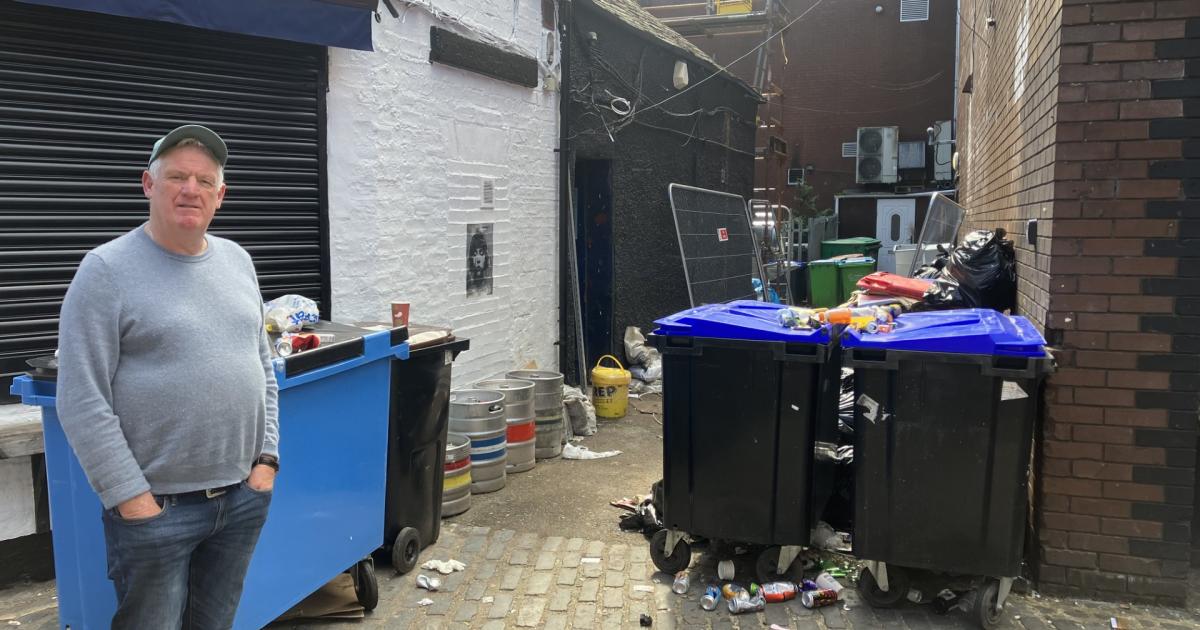 Glasgow local fumes as "bins overflowing" onto Ashton Lane