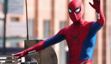 Spider-Man stunt double seen racing through Glasgow on military vehicle