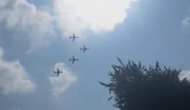 Red Arrows VJ Day fly past an hour early over Dudley