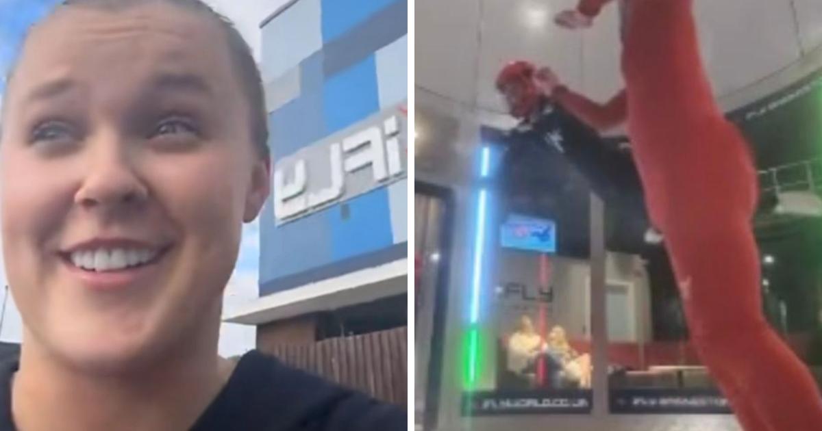 Dance Moms star JoJo Siwa indoor skydives in Basingstoke