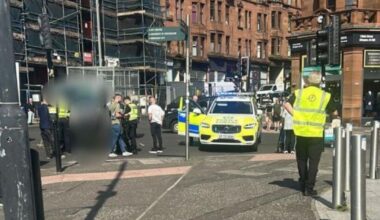 Motorcyclist hospitalised after crash at Glasgow junction