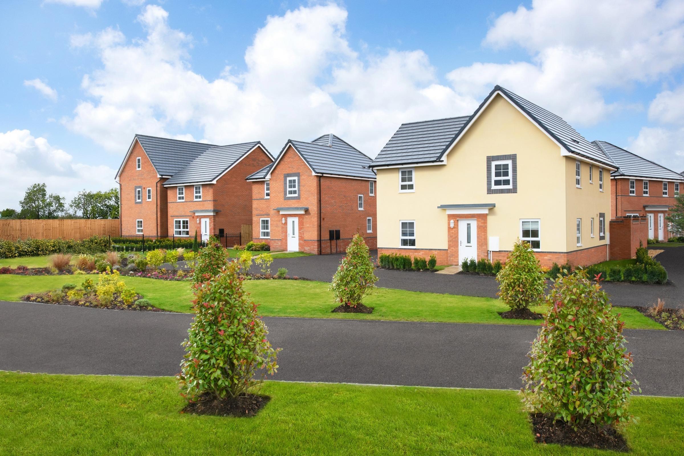 An example of a typical Barratt Homes street scene