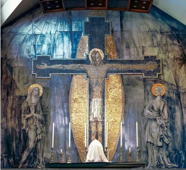 The mural of "dazzling beauty" in the closed Holy Rosary Church in Oldham. A national campaign was launched to save it.