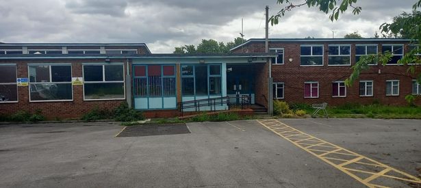 The former St Ambrose Barlow RC High School in Swinton which is scheduled to be bulldozed depsite containing a beautiful mural.