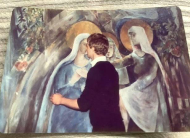 A photograph of George Mayer-Marton's fresco at St Ambrose Barlow RC High in Swinton.