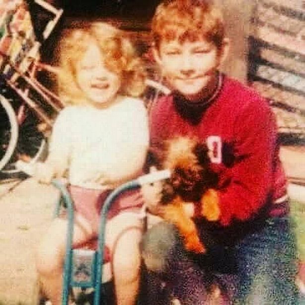 Stephen Cuddy with his younger sister Alison when they were children