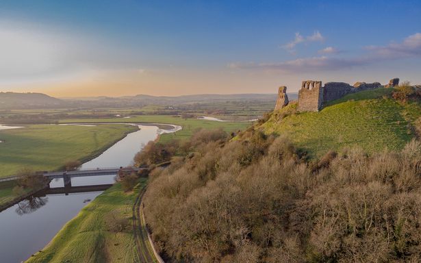 The valley surrounds Dryslwyn Castle 