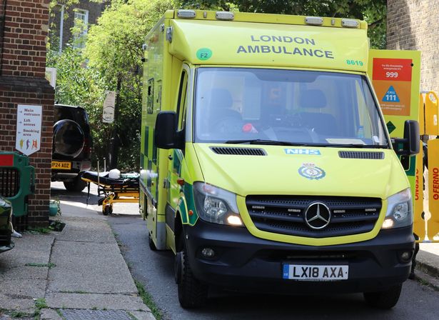 Am ambulance outside the Strictly studios 