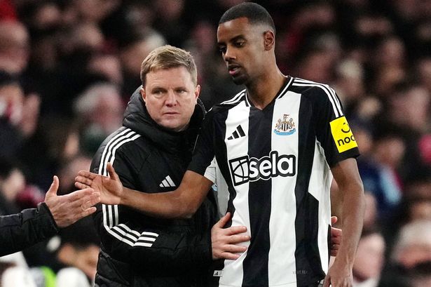 File photo dated 07-01-2025 of Eddie Howe (left), who admits the Alexander Isak situation is “far from ideal” but still hopes to see the unsettled star back in a Newcastle shirt after confirming the club rejected an offer from Liverpool. Issue date: Saturday August 2, 2025. PA Photo. Photo credit should read: John Walton/PA Wire.