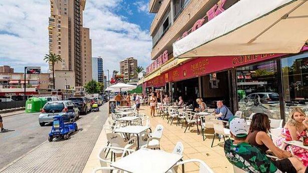 Empty restaurant in Benidorm Spain