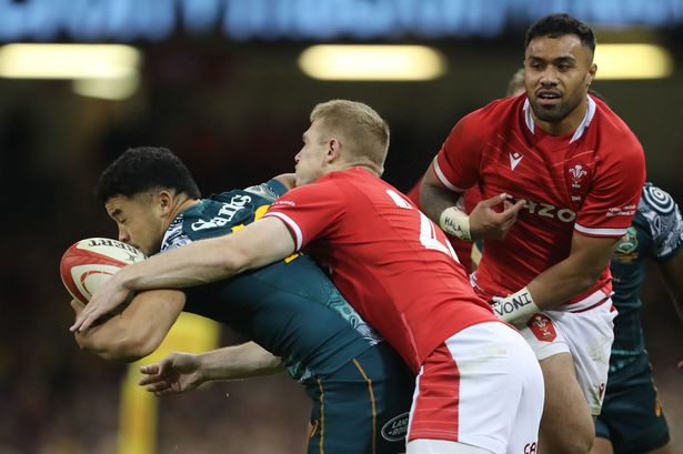 Willis Halaholo playing for Wales