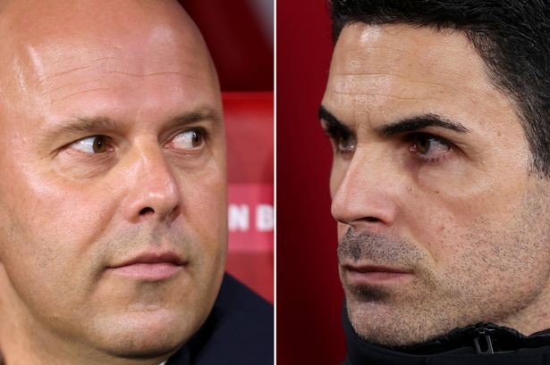 Liverpool head coach Arne Slot and Arsenal boss Mikel Arteta