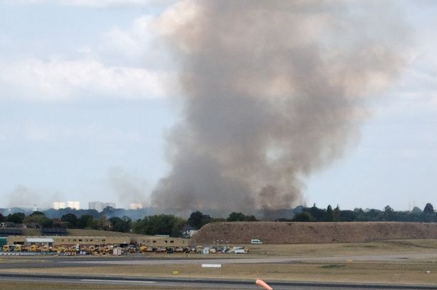 Fire crews at Farndon Avenue, Marston Green, Solihull following reports of a field fire